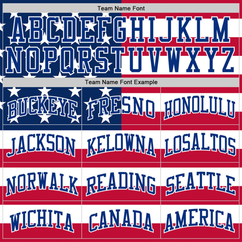 Custom Red Royal-White American Flag Round Neck Sublimation Basketball Suit Jersey - Image 4