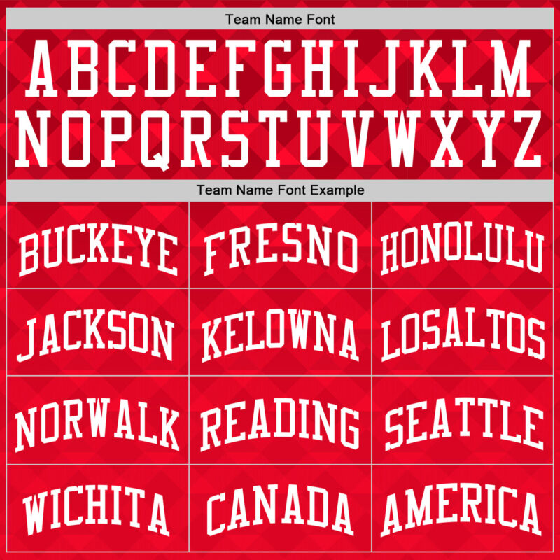 Custom Red White Geometric Shape Round Neck Sublimation Basketball Suit Jersey - Image 4