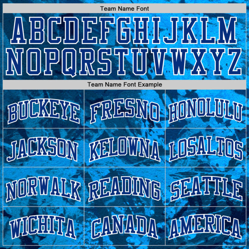Custom Tie Dye Royal-White Round Neck Sublimation Basketball Suit Jersey - Image 4