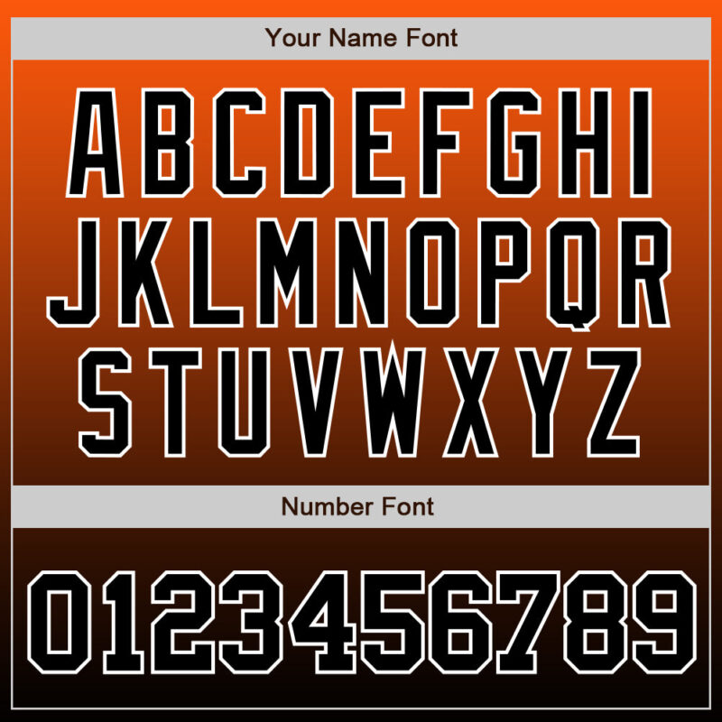 Custom Orange Black-White Authentic Fade Fashion Baseball Jersey - Image 4