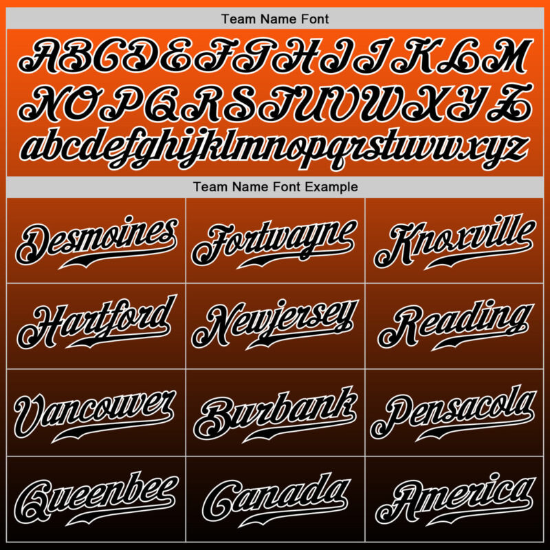 Custom Orange Black-White Authentic Fade Fashion Baseball Jersey - Image 5