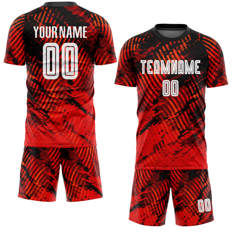 Custom Red White-Black Sublimation Soccer Uniform Jersey - Image 2