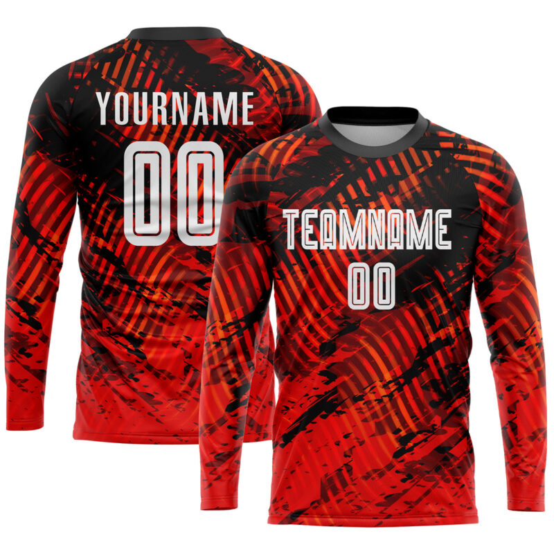 Custom Red White-Black Sublimation Soccer Uniform Jersey - Image 3