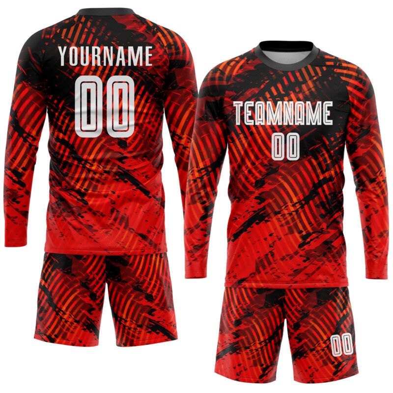 Custom Red White-Black Sublimation Soccer Uniform Jersey - Image 4