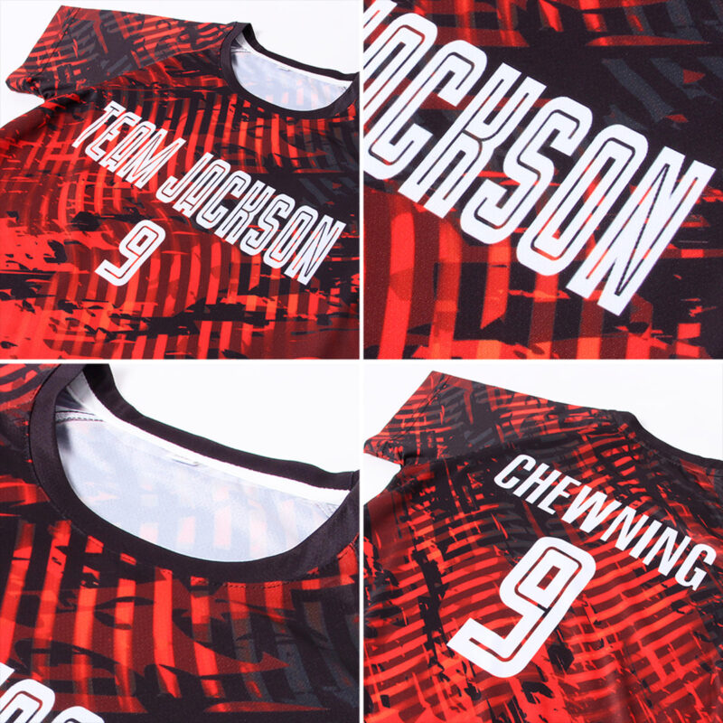 Custom Red White-Black Sublimation Soccer Uniform Jersey - Image 8