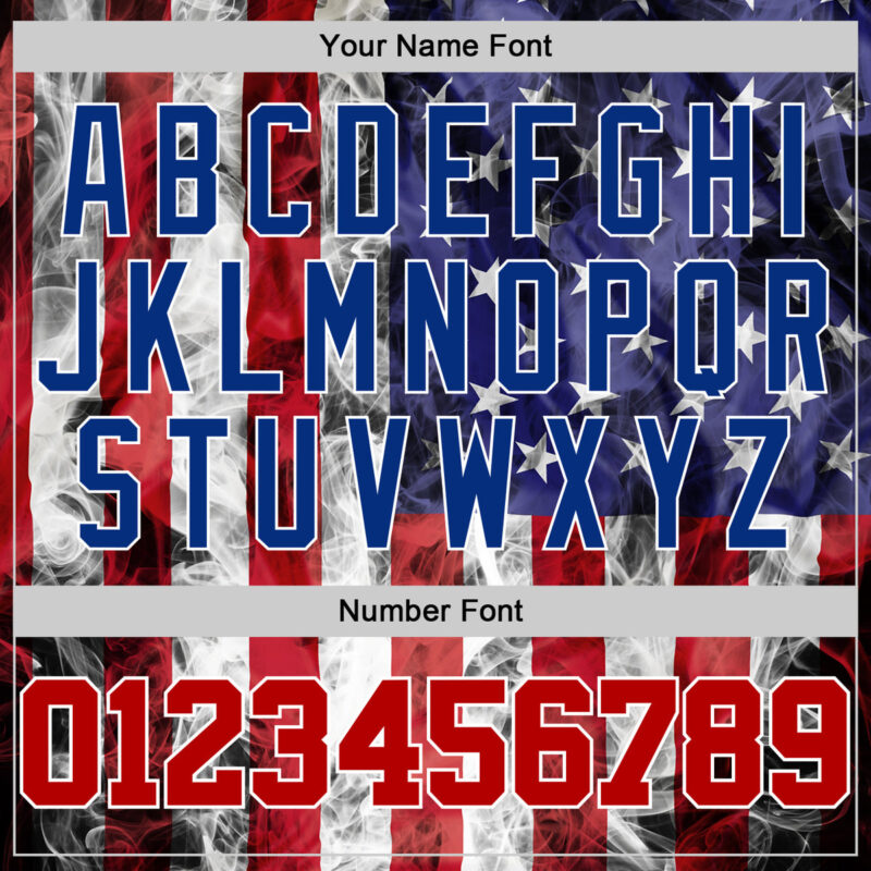 Custom White Red-Royal 3D American Flag Authentic Baseball Jersey - Image 5